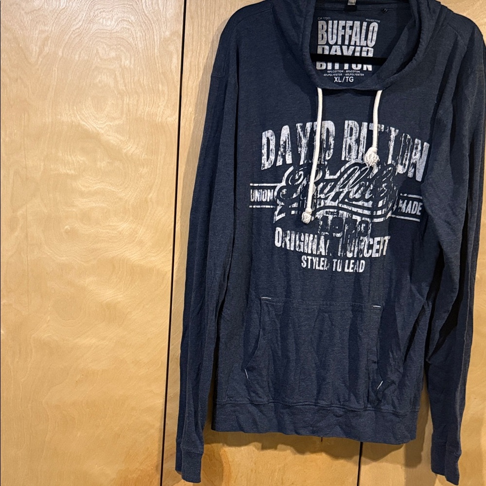 Buffalo David Bitton Men's Dark Blue Graphic Hoodie